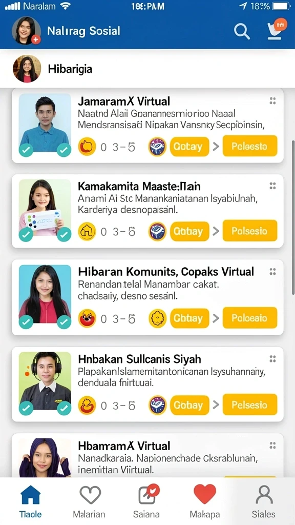 Komunitas aktif yang saling mendukung.