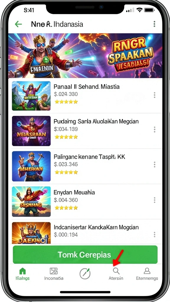 Menu karakter dengan desain unik dan menarik.