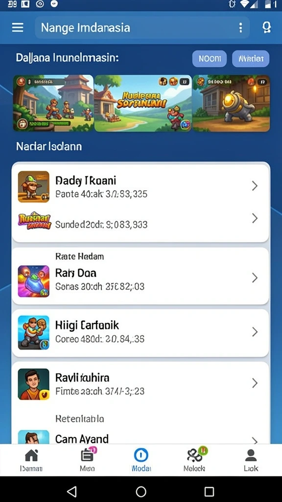 Tampilan menu utama yang menarik pengguna baru.