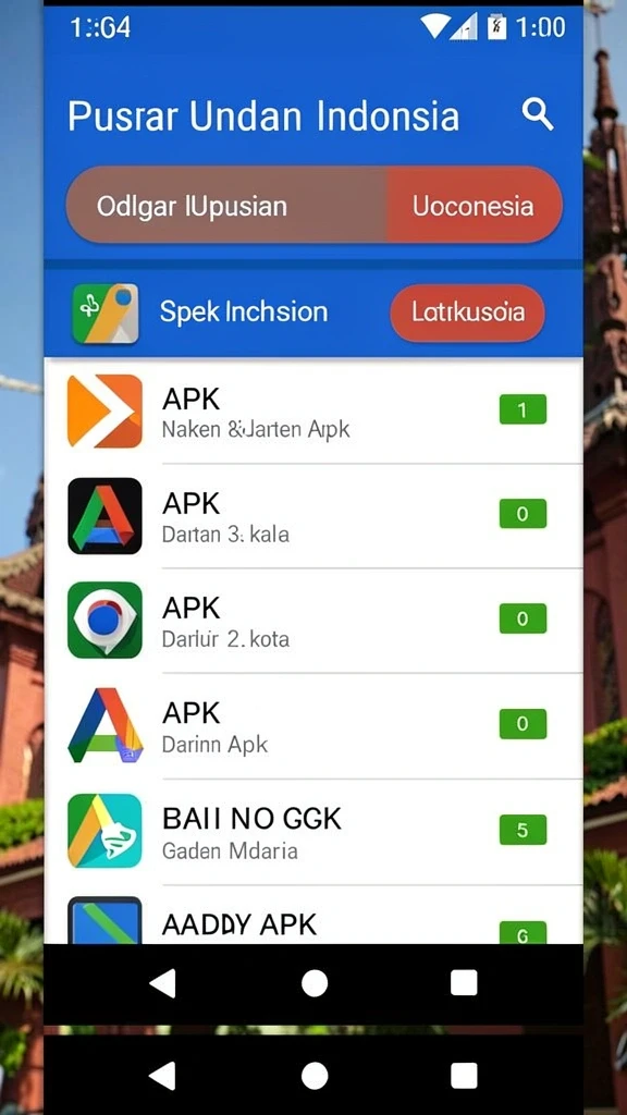 Tampilan layar utama dengan berbagai pilihan slot.