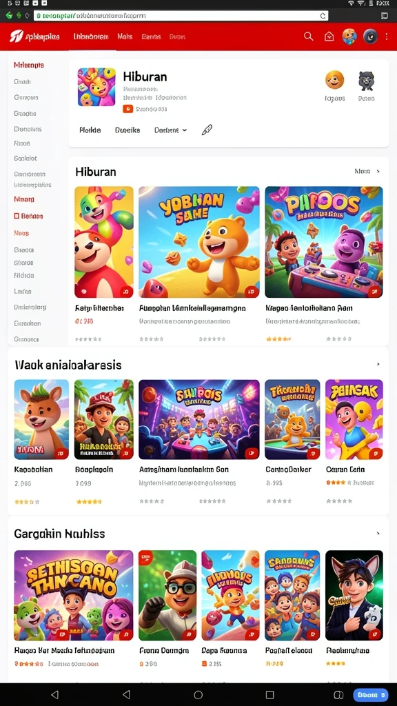 Berbagai pilihan permainan yang menarik untuk dijelajahi.