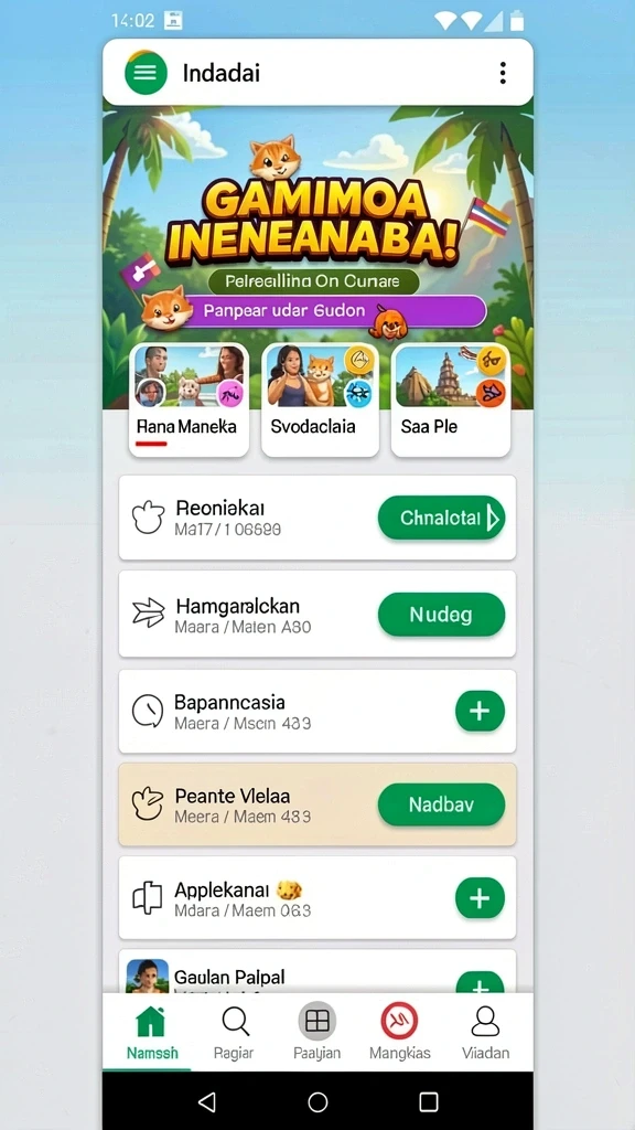 Tampilan awal game dengan karakter menarik.